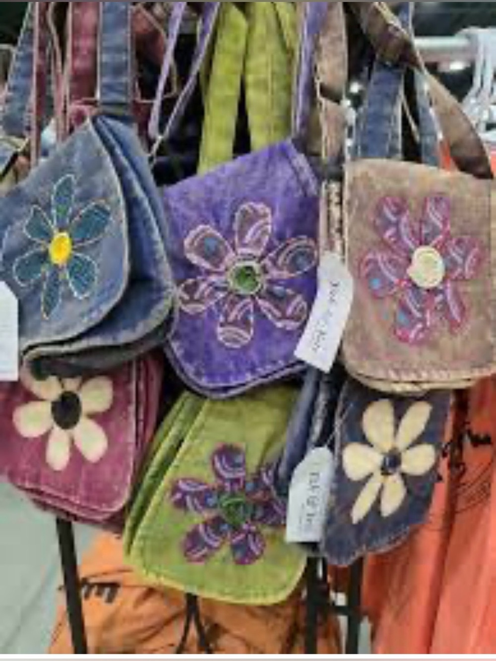 Green Daisy Crossbody Bag from Nepal